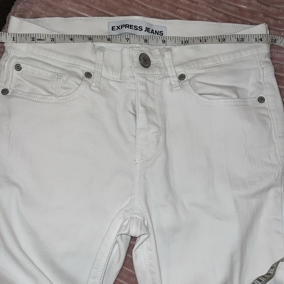 Express jeans ankle legging MIA.MID RISE white size 6 28” inseam in EUC. - Picture 8 of 16